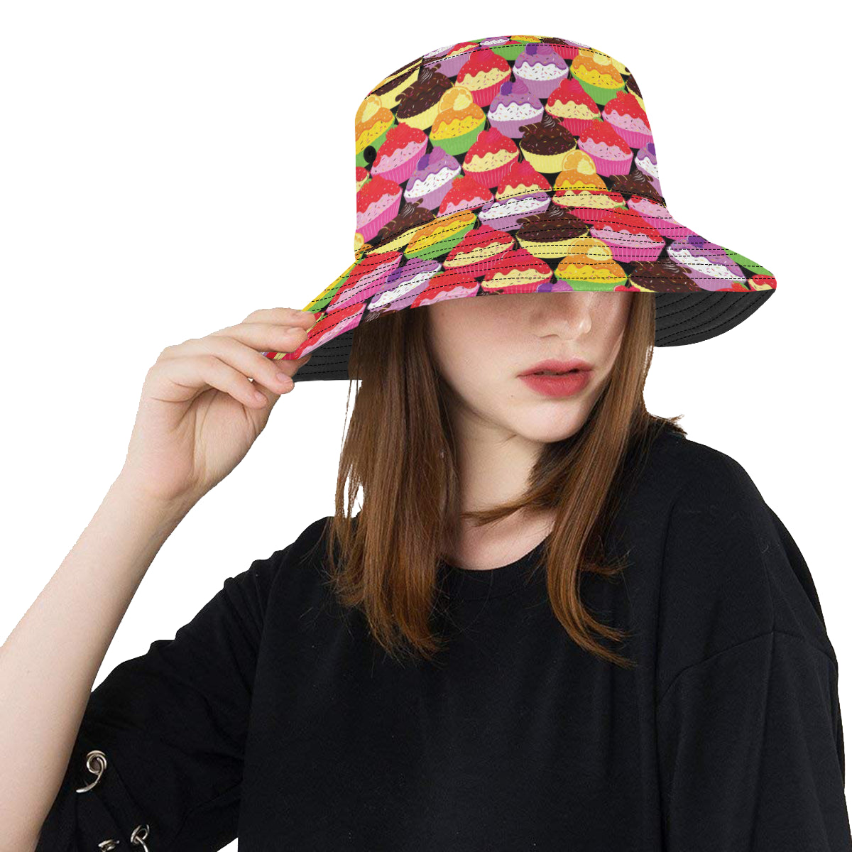 Cupcake Pattern Print Design CP02 Unisex Bucket Hat