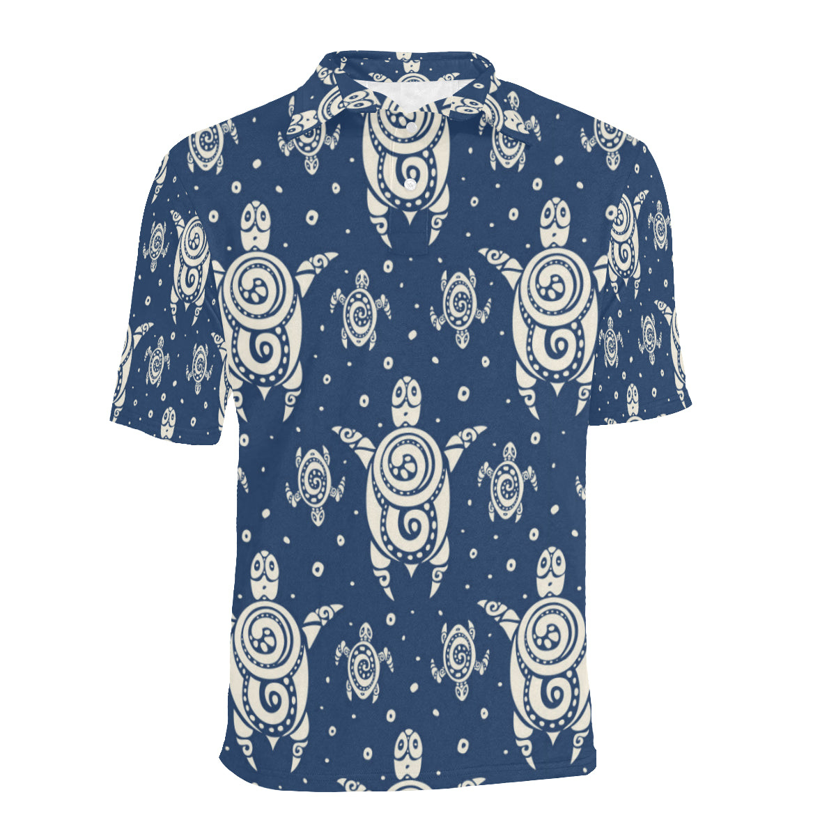 Sea Turtle Tribal Men Polo Shirt