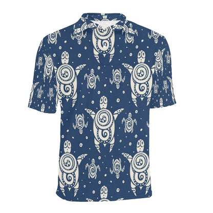 Sea Turtle Tribal Men Polo Shirt