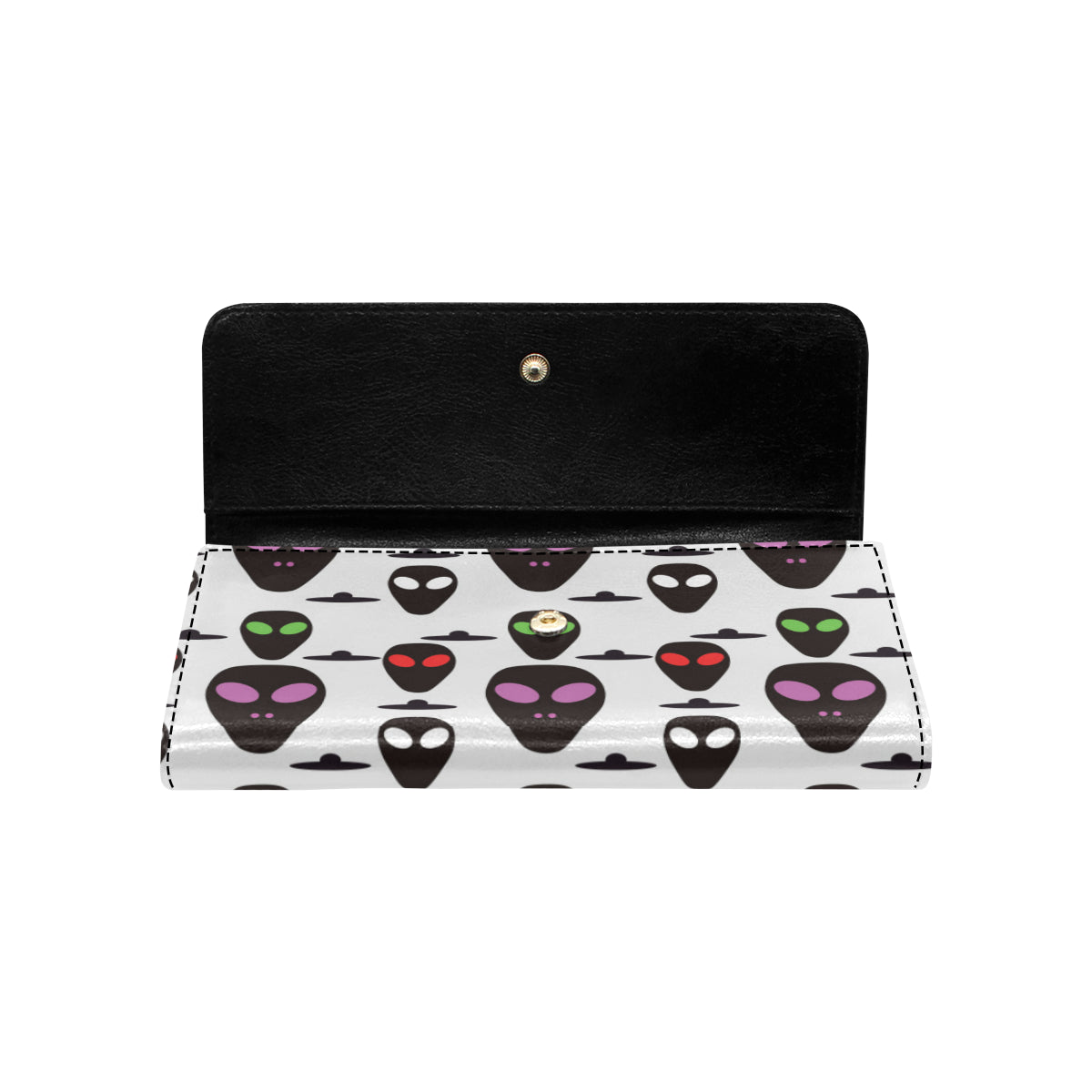 Alien Pattern Print Design 06 Women's Trifold Wallet