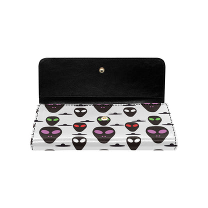 Alien Pattern Print Design 06 Women's Trifold Wallet