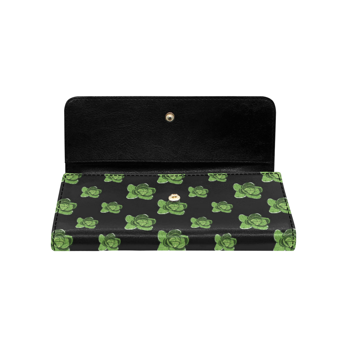 Cabbage Pattern Print Design 03 Women's Trifold Wallet