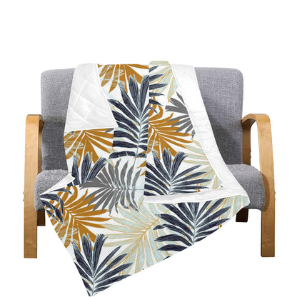 Colorful Tropical Palm Leaves Premium Quilt
