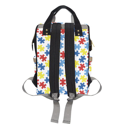 Autism Awareness Pattern Print Design 04 Diaper Bag Backpack