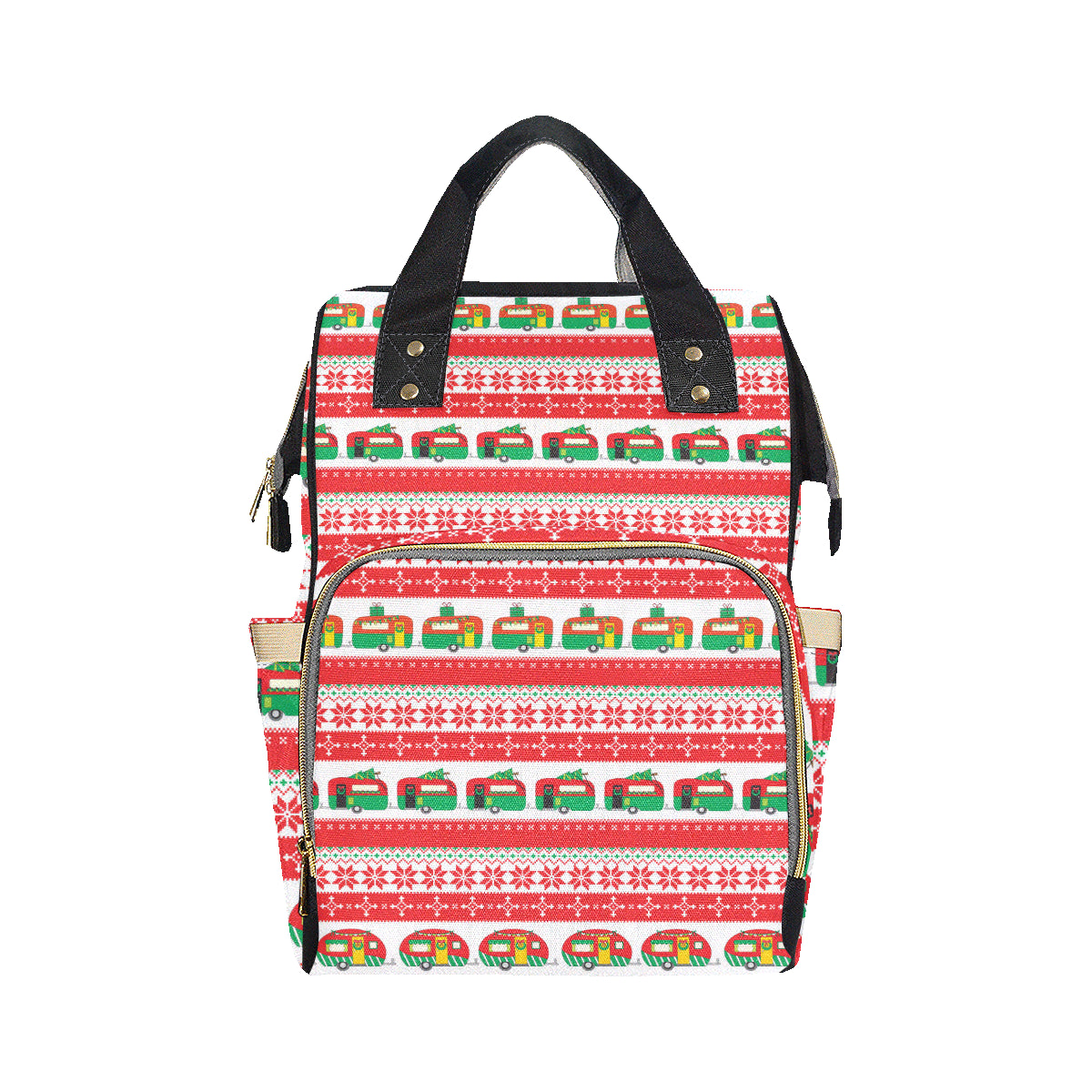 Camper Camping Ugly Christmas Design Print Diaper Bag Backpack