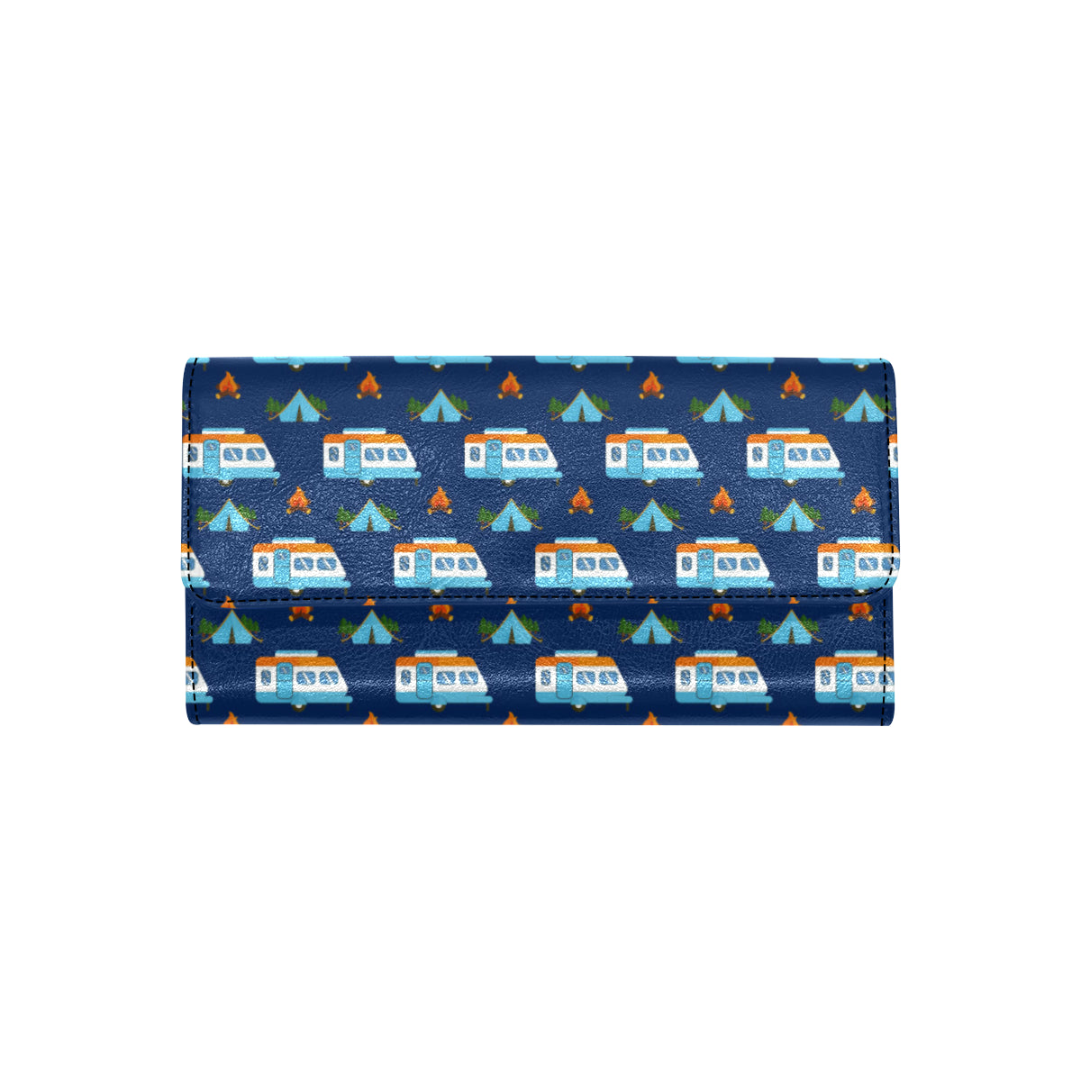 Camper Pattern Camping Themed No 3 Print Women's Trifold Wallet