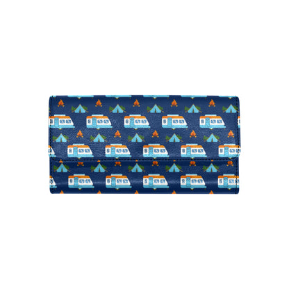 Camper Pattern Camping Themed No 3 Print Women's Trifold Wallet