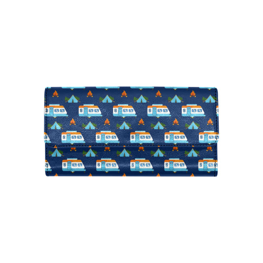 Camper Pattern Camping Themed No 3 Print Women's Trifold Wallet