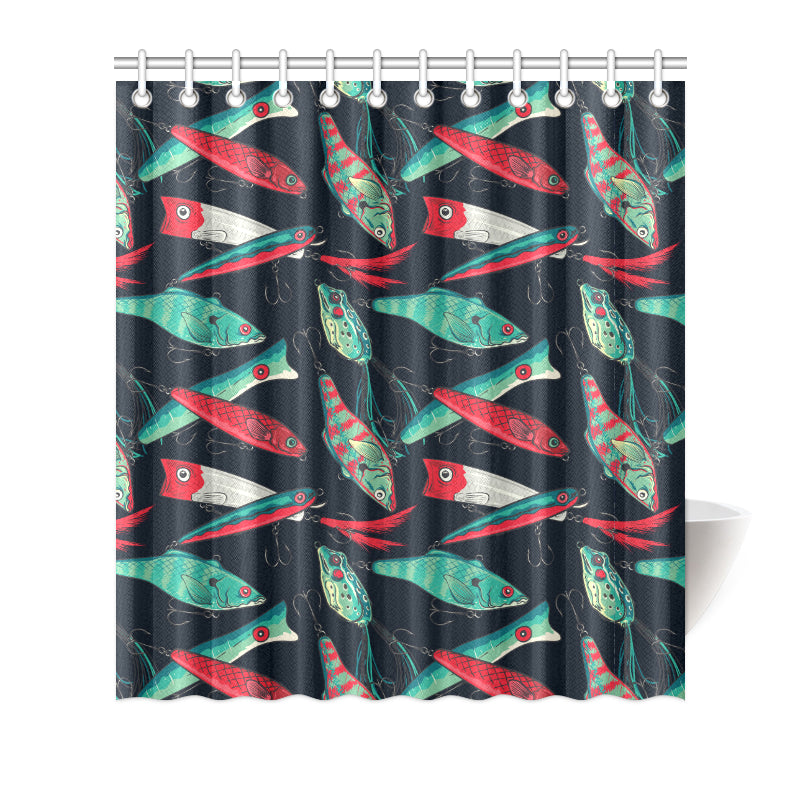 Fishing Bait Pattern Shower Curtain