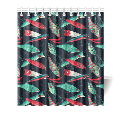 Fishing Bait Pattern Shower Curtain