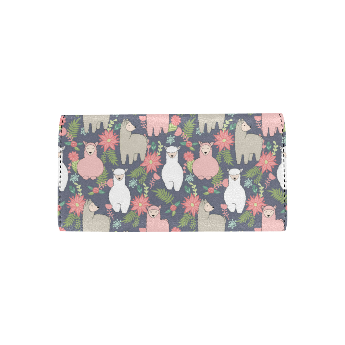Alpaca Pattern Print Design 03 Women's Trifold Wallet