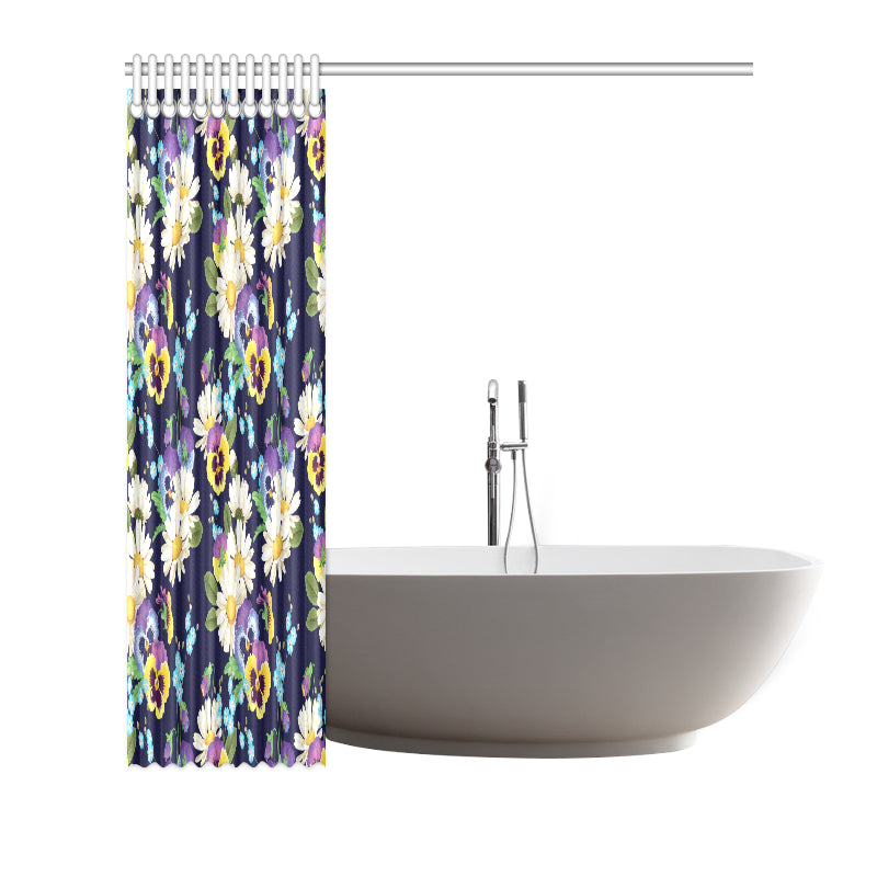 Pansy Pattern Print Design PS03 Shower Curtain