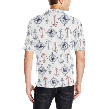 Anchor Pattern Print Design 06 Men Polo Shirt