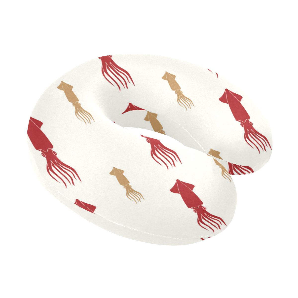 Giant Squid Pattern Print Design 01 U-Shaped Travel Neck Pillow