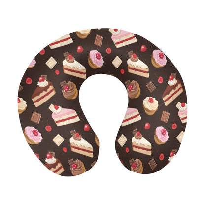 Cake Pattern Print Design 04 U-Shaped Travel Neck Pillow