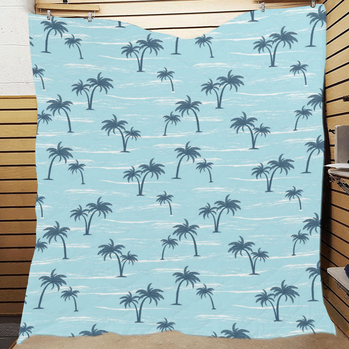 Palm Tree Pattern Print Design PT04 Premium Quilt