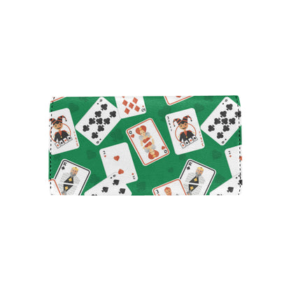 Poker Cards Pattern Print Design A03 Women's Trifold Wallet