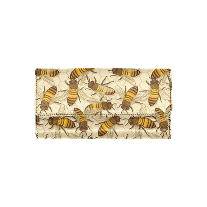 Bee Pattern Print Design BEE05 Women's Trifold Wallet