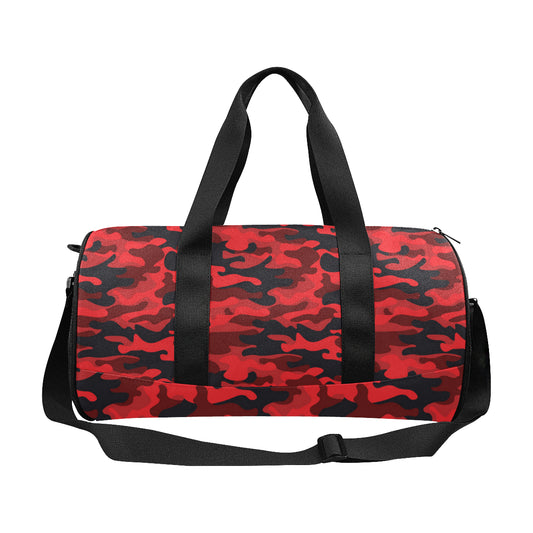 Camo Red Pattern Print Design 03 Duffel Bag