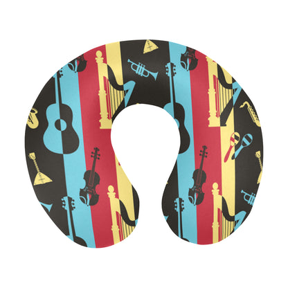 Jazz Pattern Print Design 02 U-Shaped Travel Neck Pillow