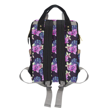 Orchid Pattern Print Design OR010 Diaper Bag Backpack