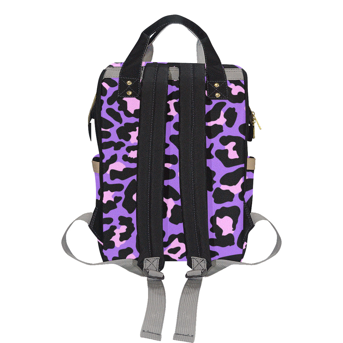 Cheetah Purple Neon Print Pattern Diaper Bag Backpack