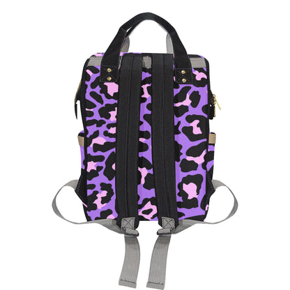 Cheetah Purple Neon Print Pattern Diaper Bag Backpack