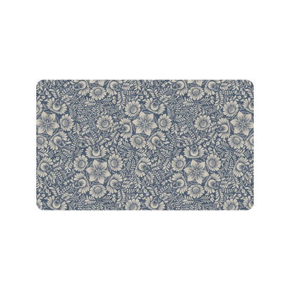Elegant Floral Print Pattern Rubber Doormat