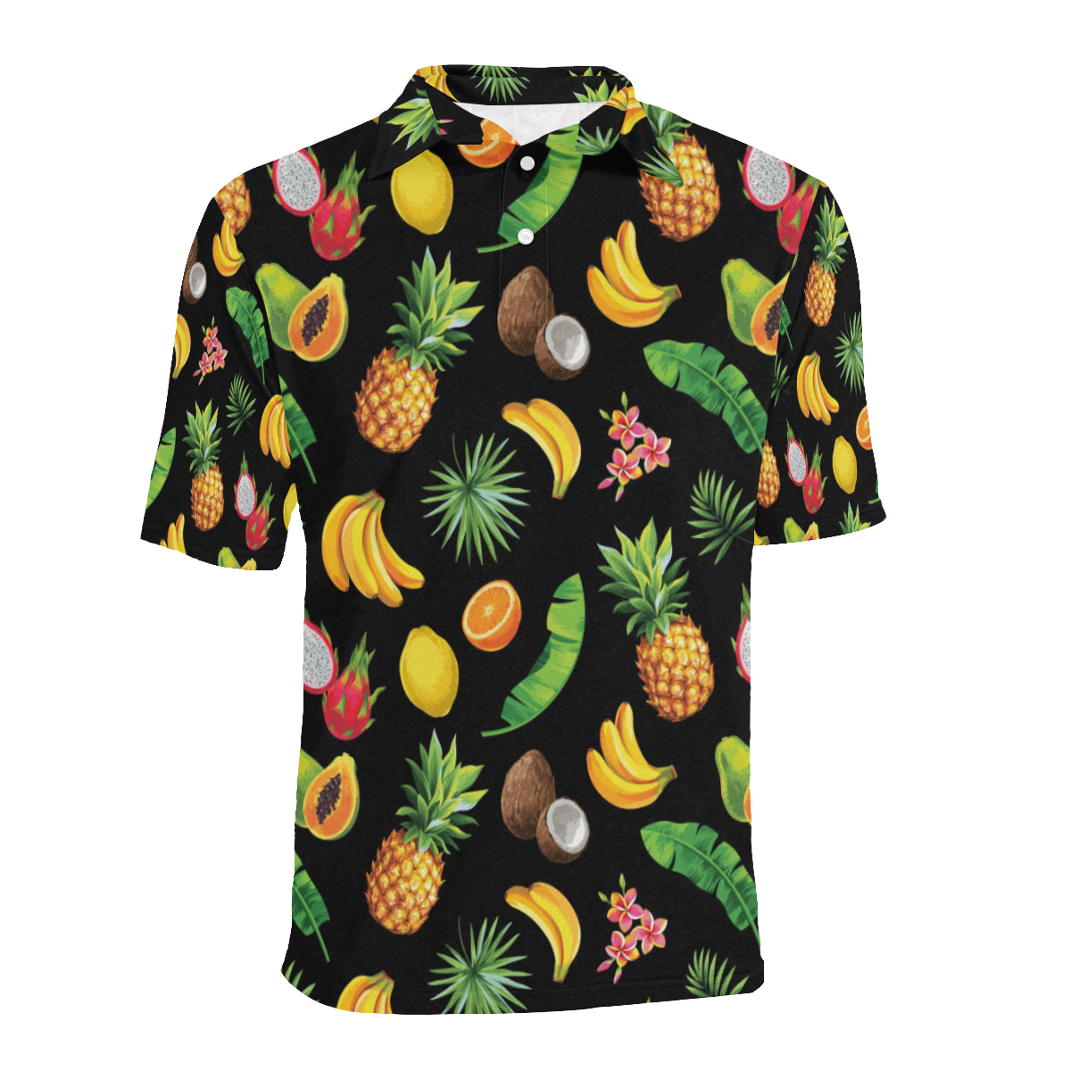 Tropical Fruits Pattern Print Design TF03 Men Polo Shirt