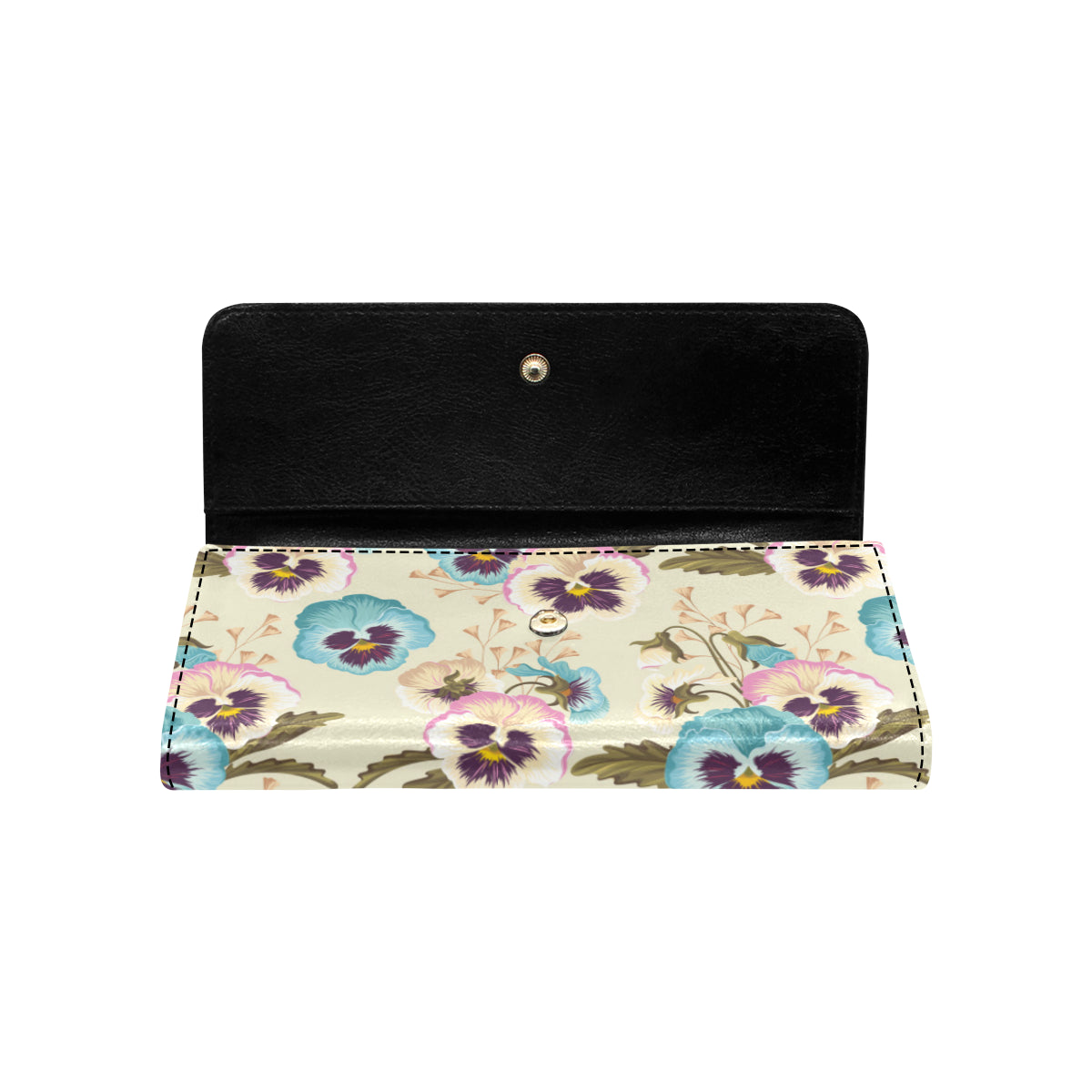 Pansy Pattern Print Design A02 Women's Trifold Wallet