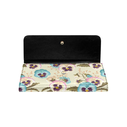 Pansy Pattern Print Design A02 Women's Trifold Wallet