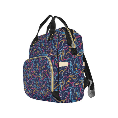 Bowling Pattern Print Design 07 Diaper Bag Backpack