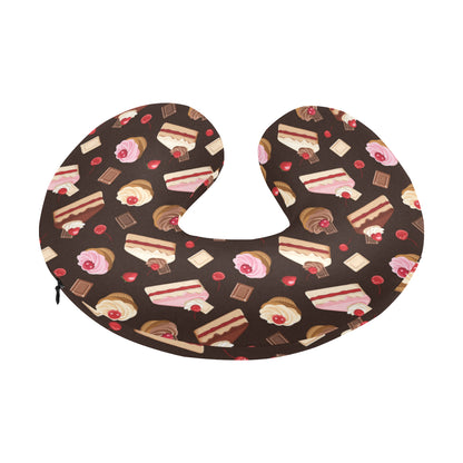 Cake Pattern Print Design 04 U-Shaped Travel Neck Pillow