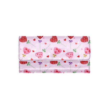 Lollipop Pattern Print Design LL07 Women's Trifold Wallet