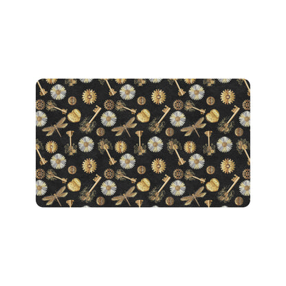 Steampunk Dragonfly Design Themed Print Rubber Doormat