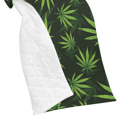 Pot Leaf Pattern Print Design A03 Premium Quilt