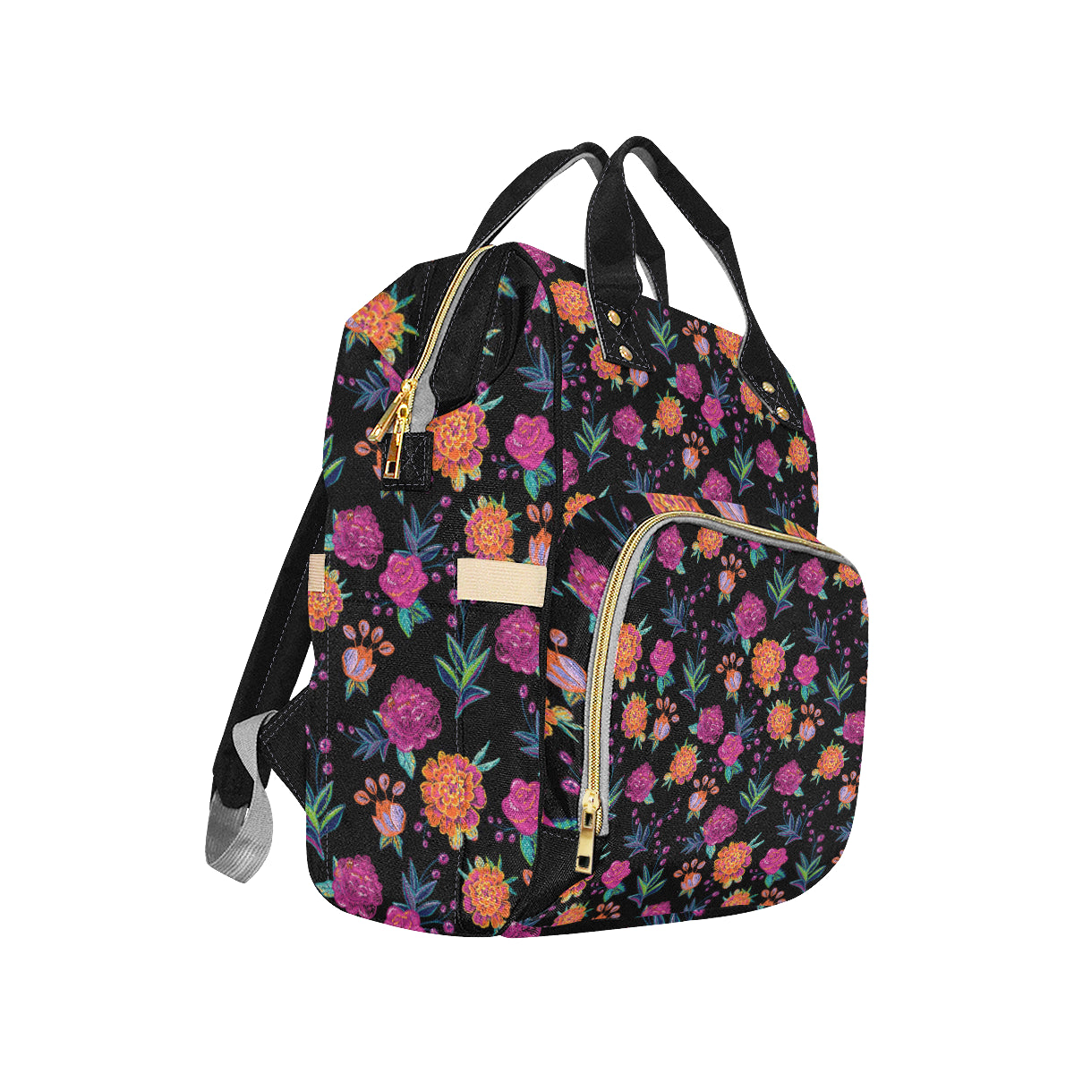 Marigold Pattern Print Design MR02 Diaper Bag Backpack