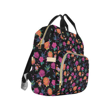 Marigold Pattern Print Design MR02 Diaper Bag Backpack