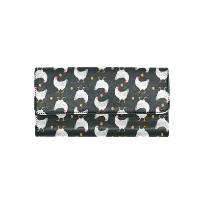 Chicken Pattern Print Design 06 Women's Trifold Wallet