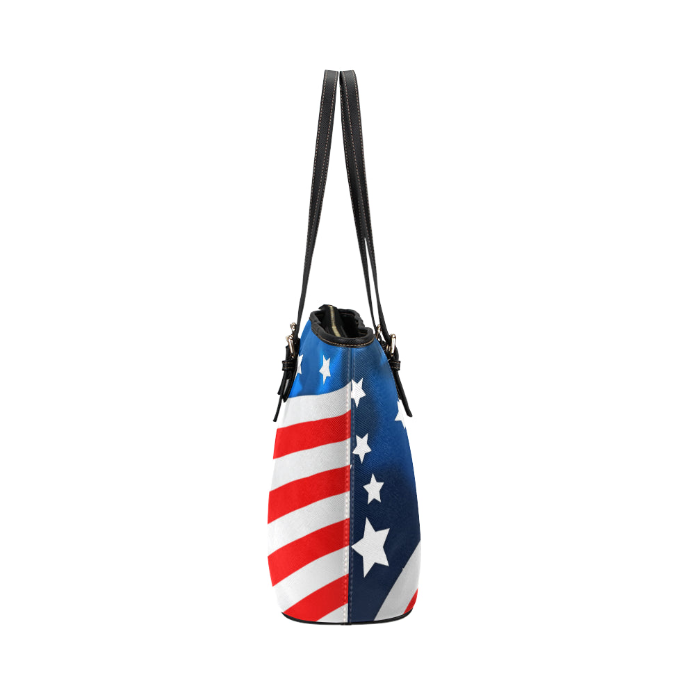 American flag Style Leather Tote Bag