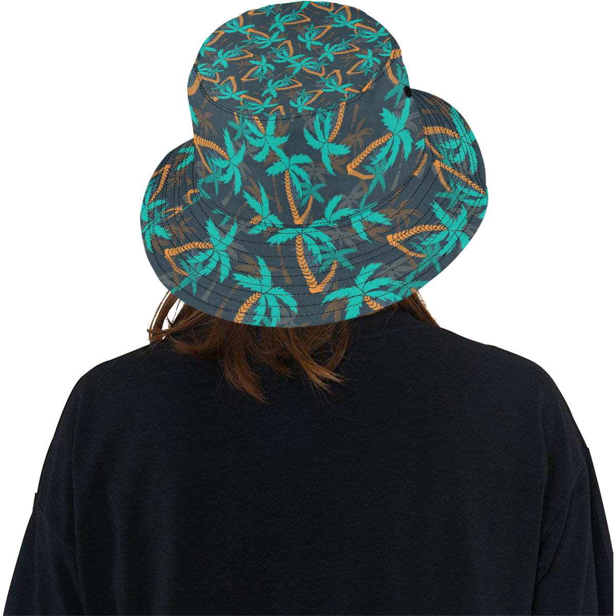 Palm Tree Pattern Print Design PT01 Unisex Bucket Hat