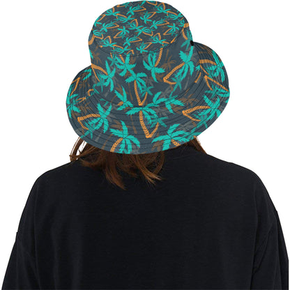Palm Tree Pattern Print Design PT01 Unisex Bucket Hat