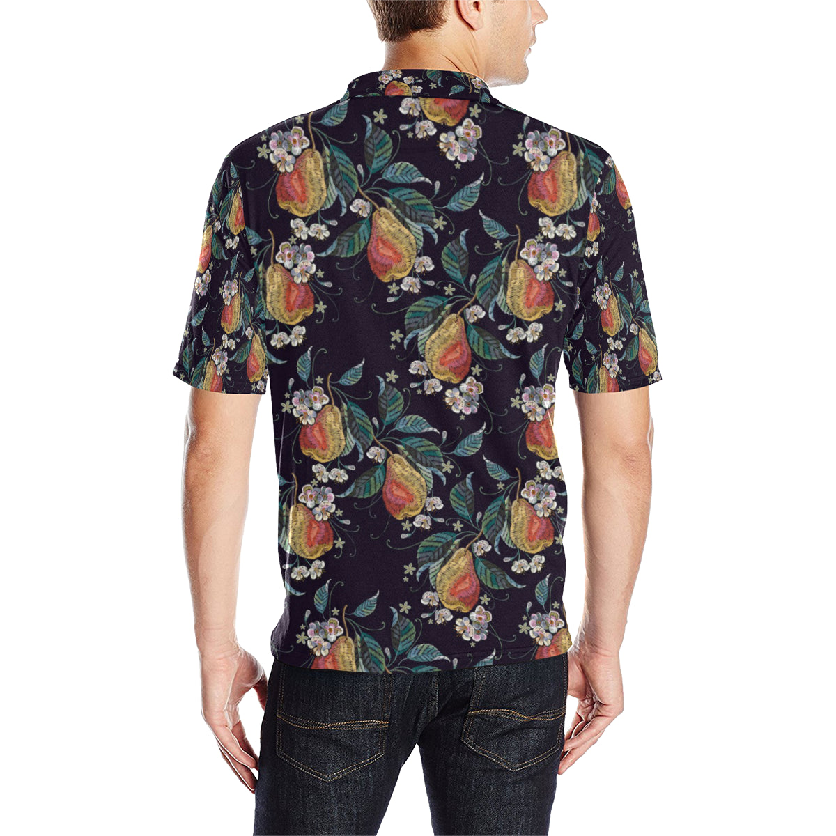 Pear Pattern Print Design PE02 Men Polo Shirt
