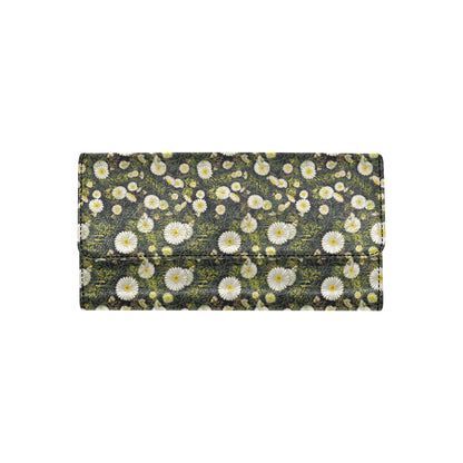 Daisy Pattern Print Design 03 Women's Trifold Wallet