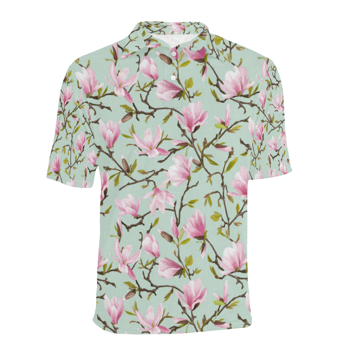 Magnolia Pattern Print Design MAG04 Men Polo Shirt