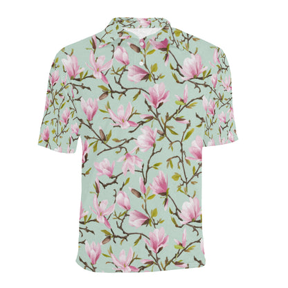 Magnolia Pattern Print Design MAG04 Men Polo Shirt