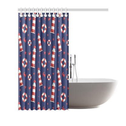 Nautical Pattern Print Design A03 Shower Curtain