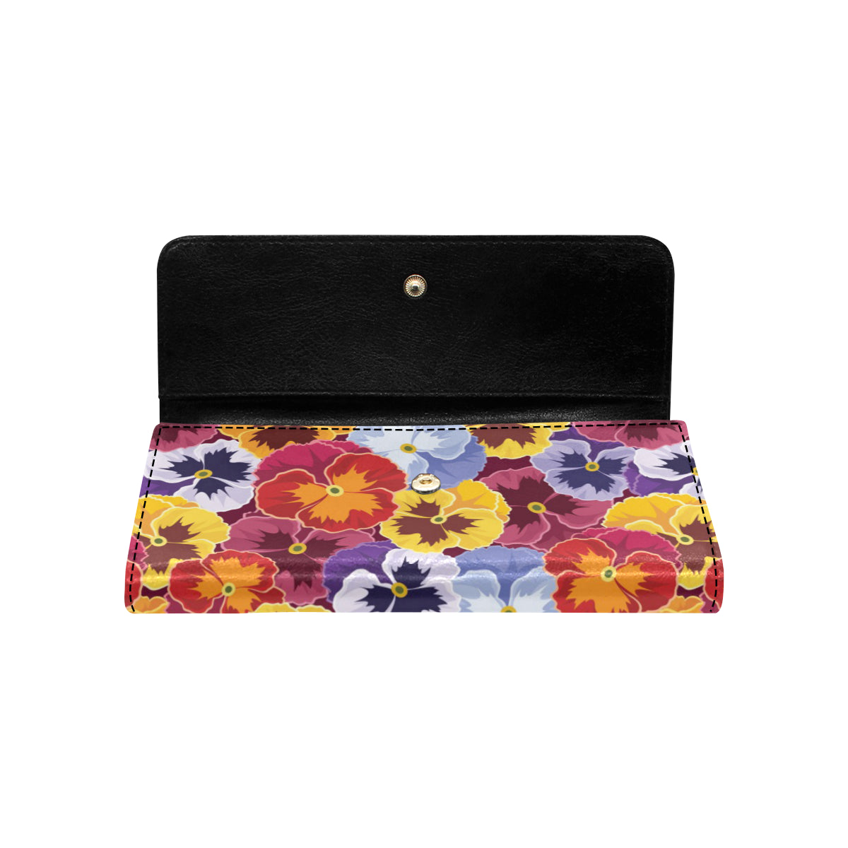 Pansy Pattern Print Design PS01 Women's Trifold Wallet