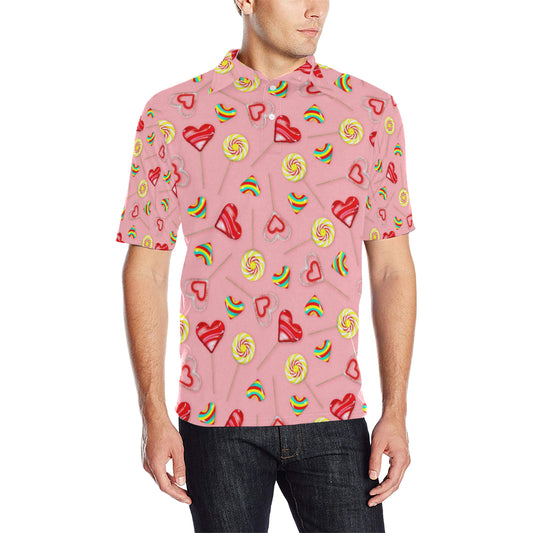 Lollipop Pattern Print Design LL05 Men Polo Shirt