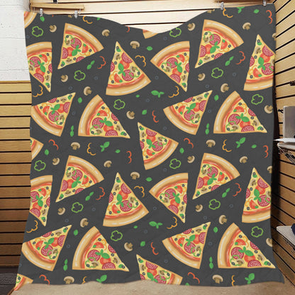 Pizza Pattern Print Design A02 Premium Quilt
